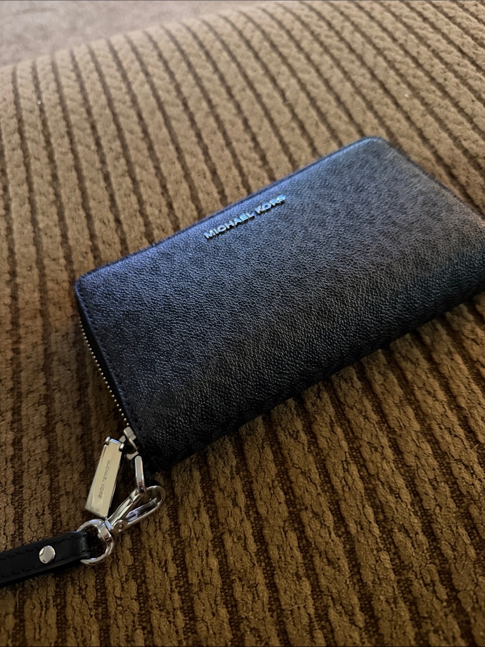 Michael Kors Black Zip-Around Leather Wristlet Wallet